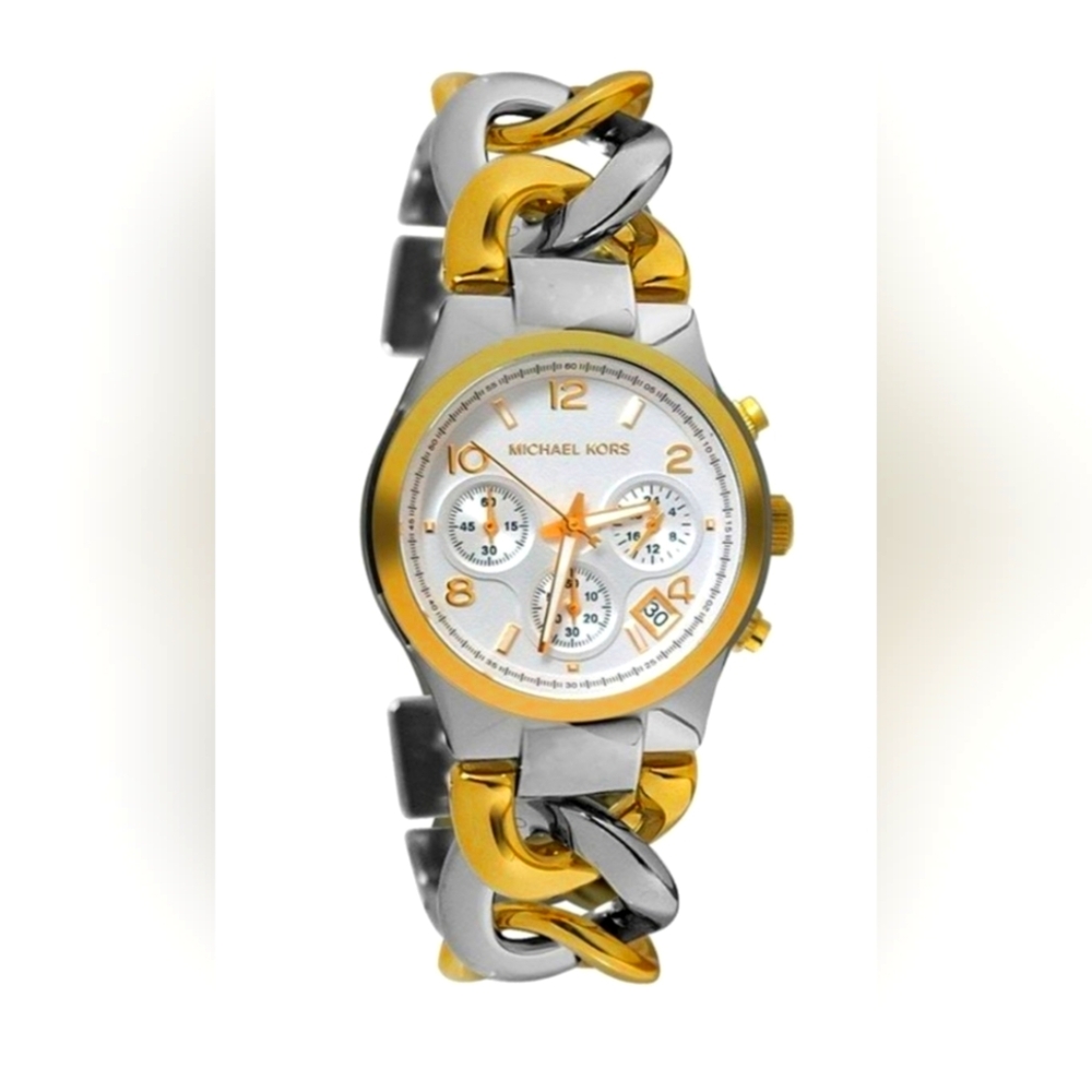 Michael Kors Runway Twist 2-tone Chronograph Ladies Watch #MK3199